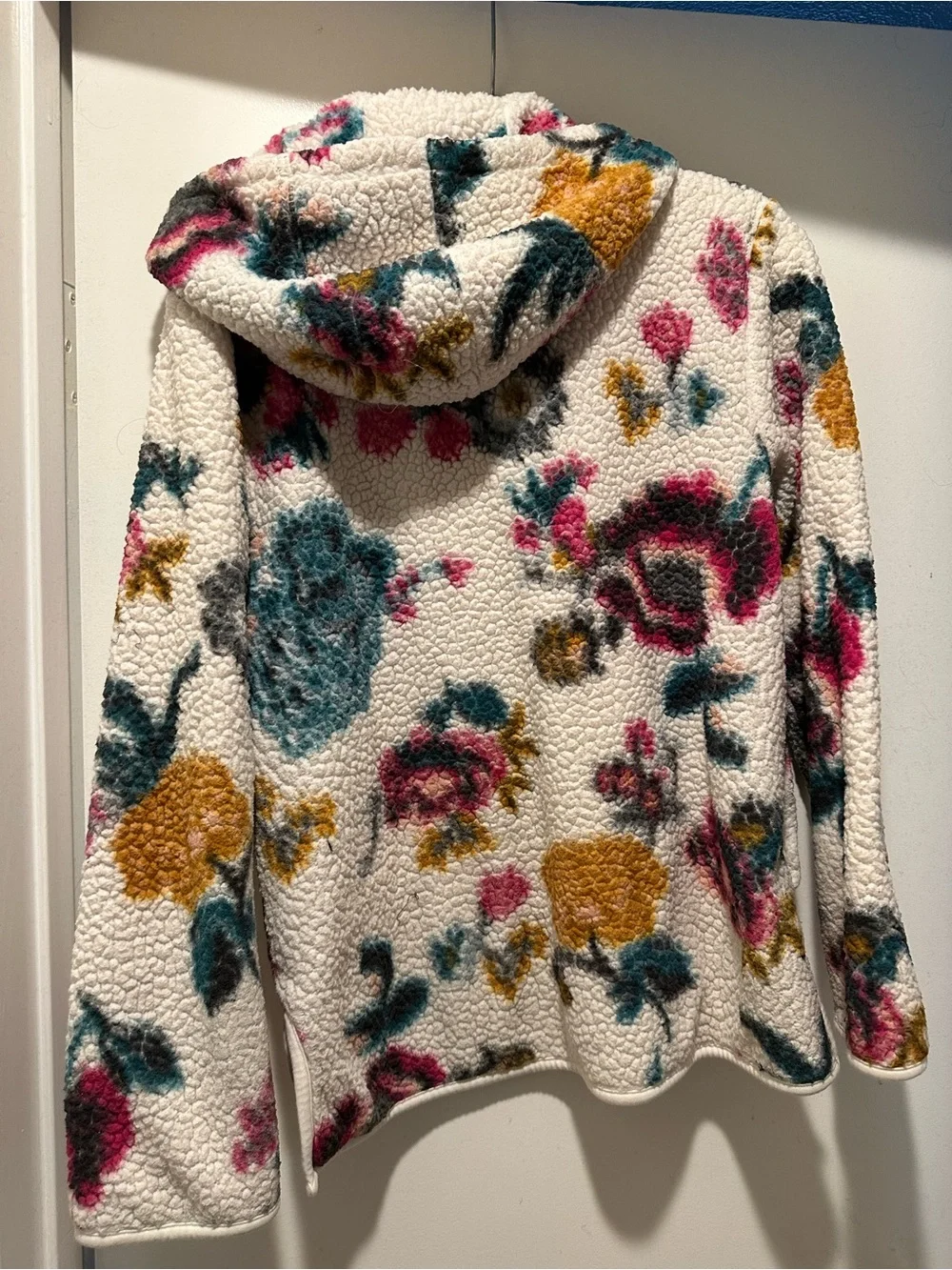 Saturday Sunday by Anthropologie Floral Sherpa Rosemarie Pullover Hoodie Size XS